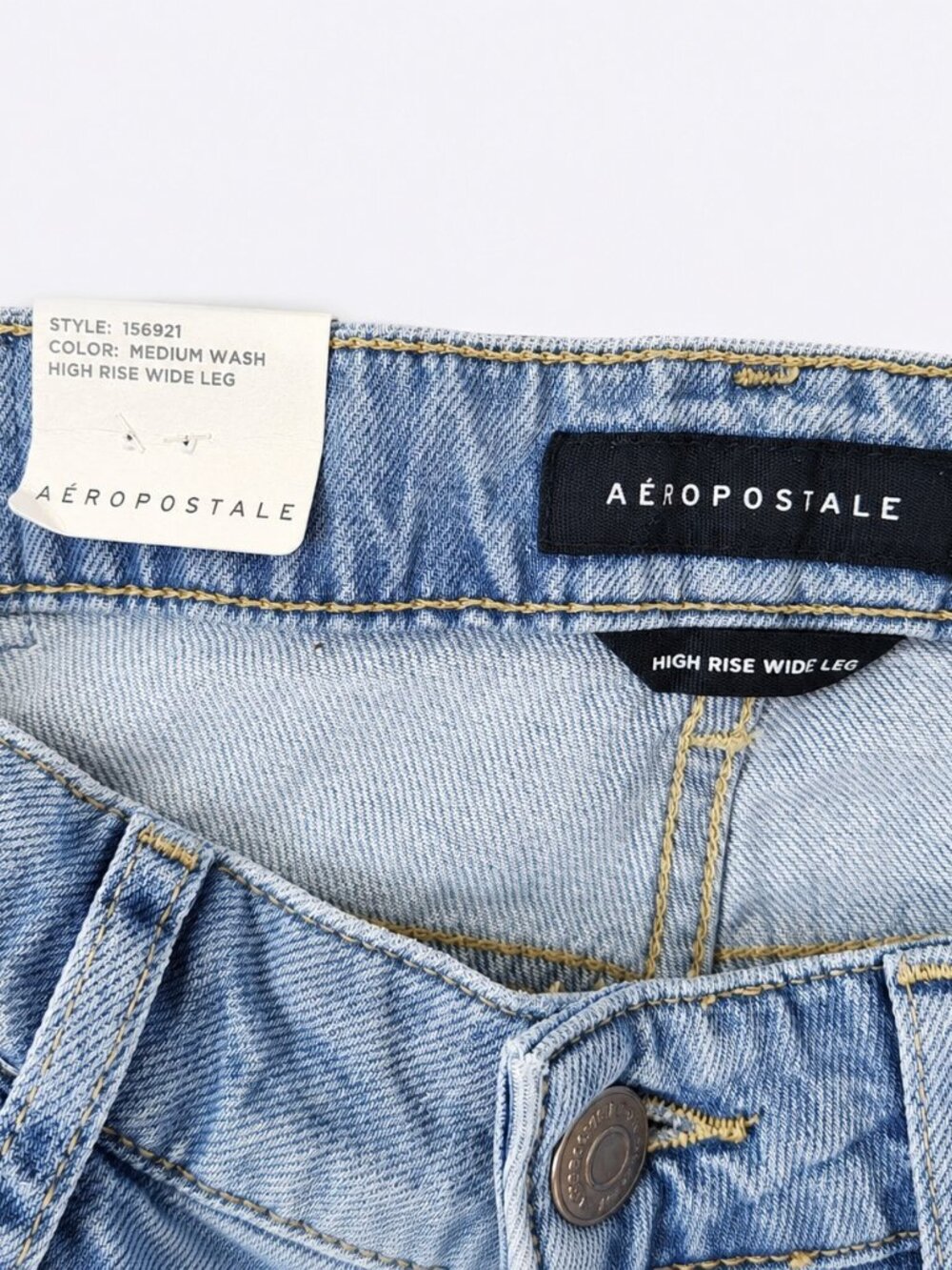 Aeropostale Aero High Rise Wide Leg Jeans Size 8 NWT Light Wash - Picture 5 of 9